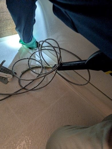 排水管をステンレスノズル洗浄